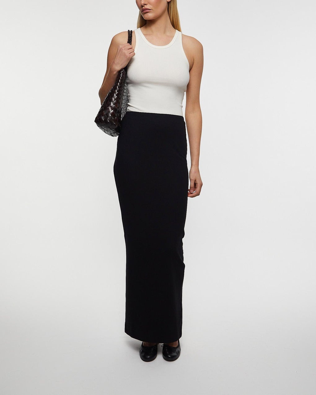 Top High Neck Fitted Tank  Cream - 3