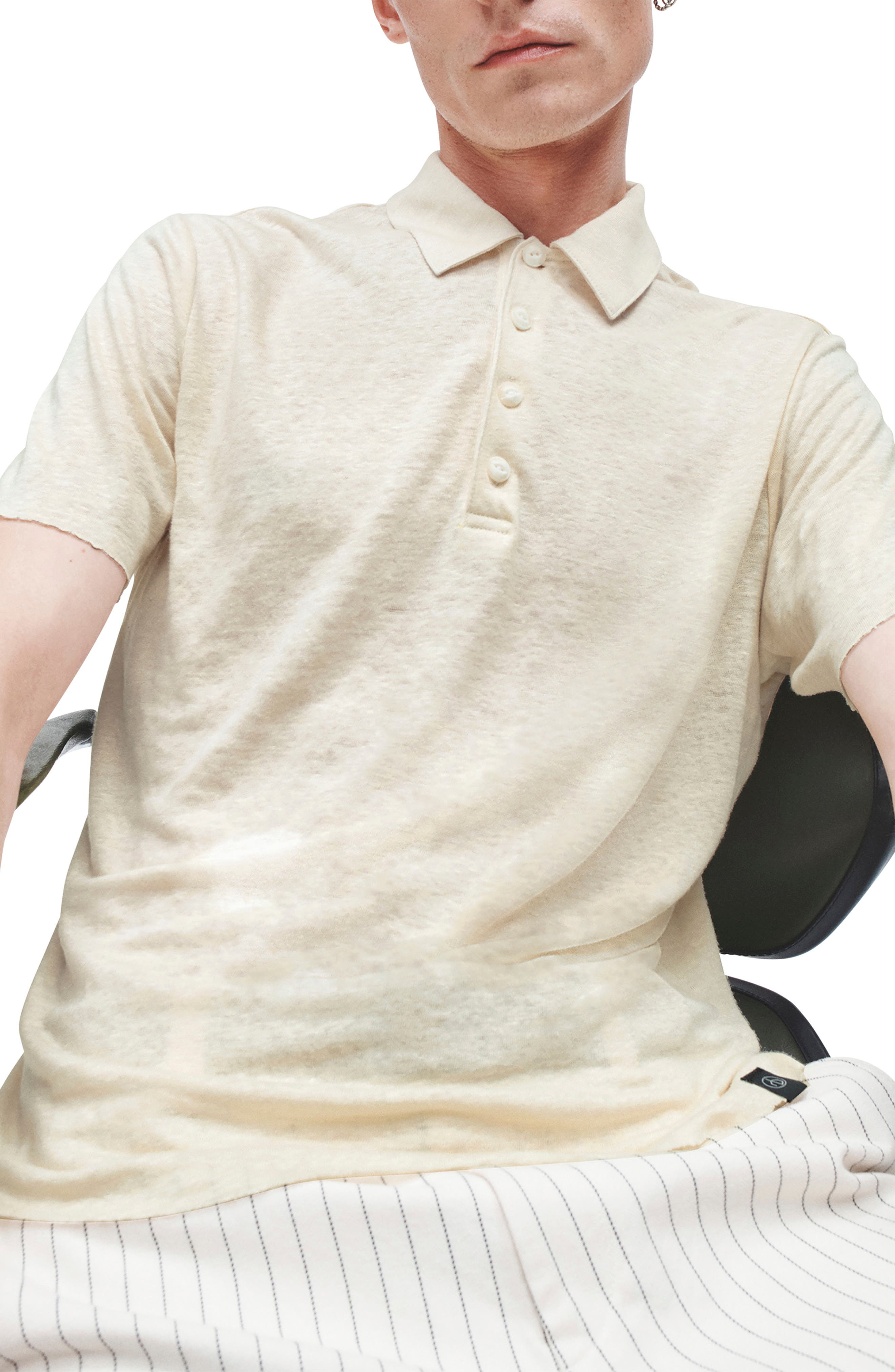 rag & bone Classic Fit Solid Slub Jersey Polo in Turtledove at Nordstrom - 6