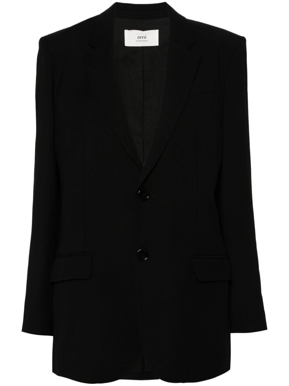 AMI Paris Ami Paris Black Single-Breasted Jacket In Wool