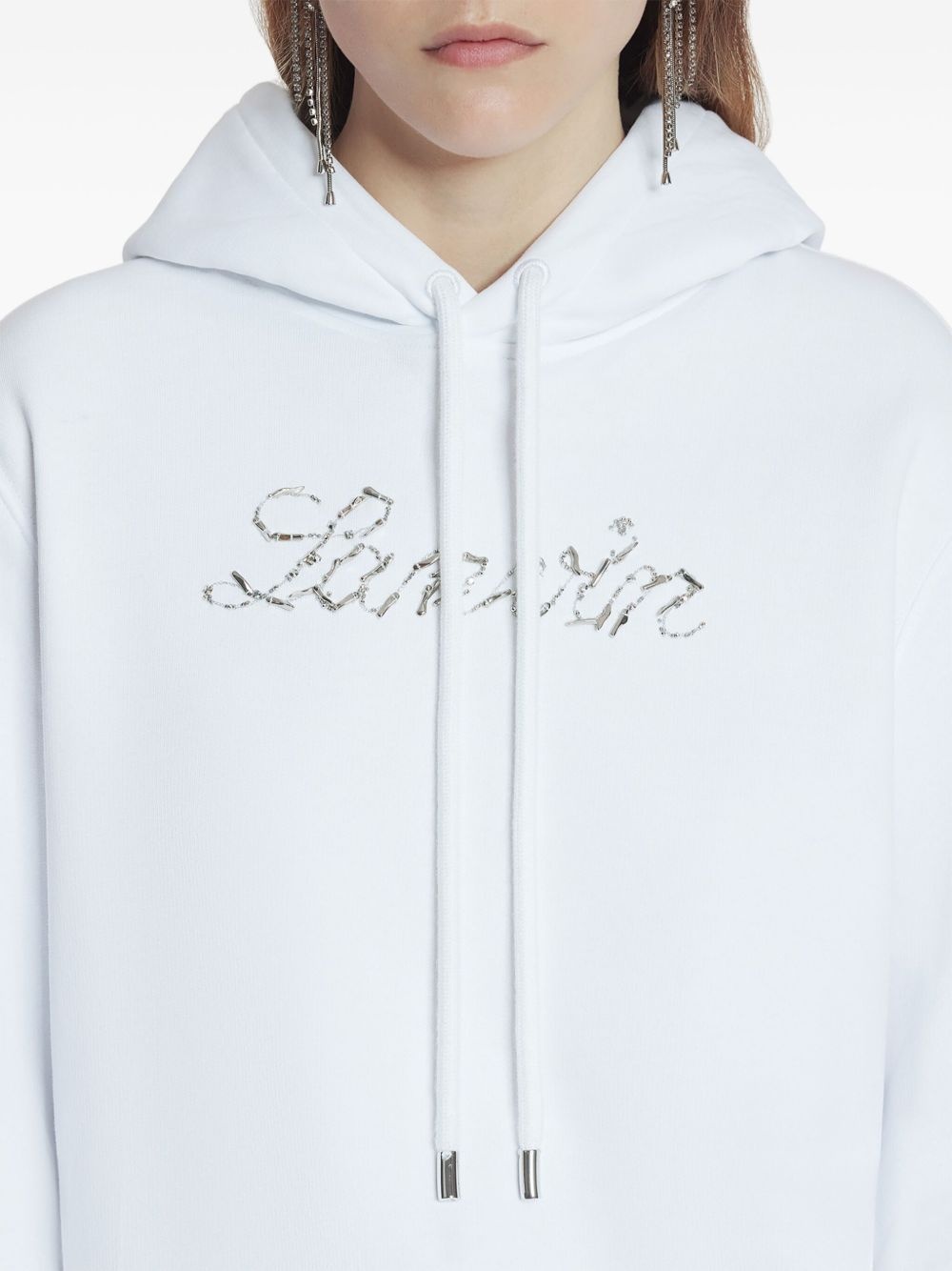 sequinned-logo hoodie - 5