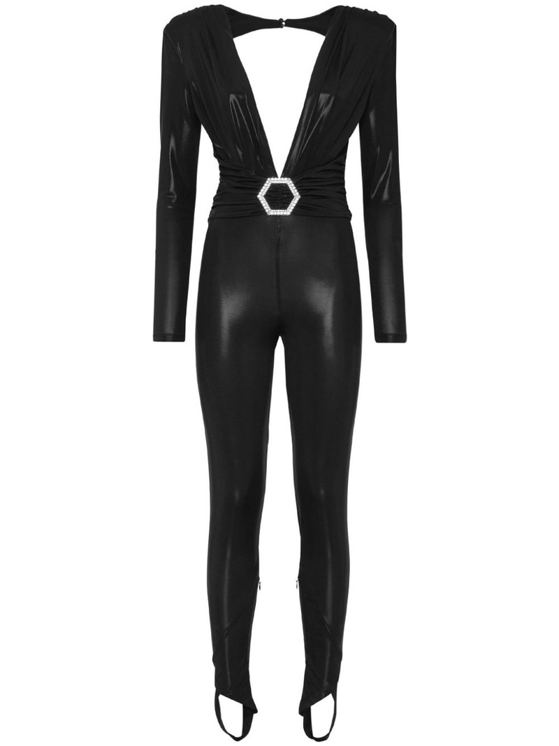 shoulder-pads lamÃ© jumpsuit 1
