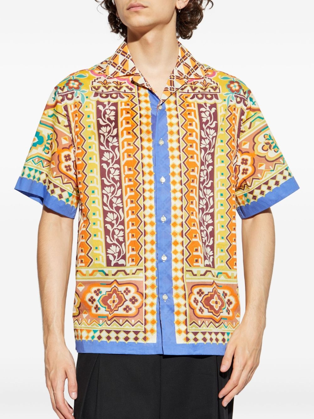 geometric-patterned short-sleeve shirt - 3