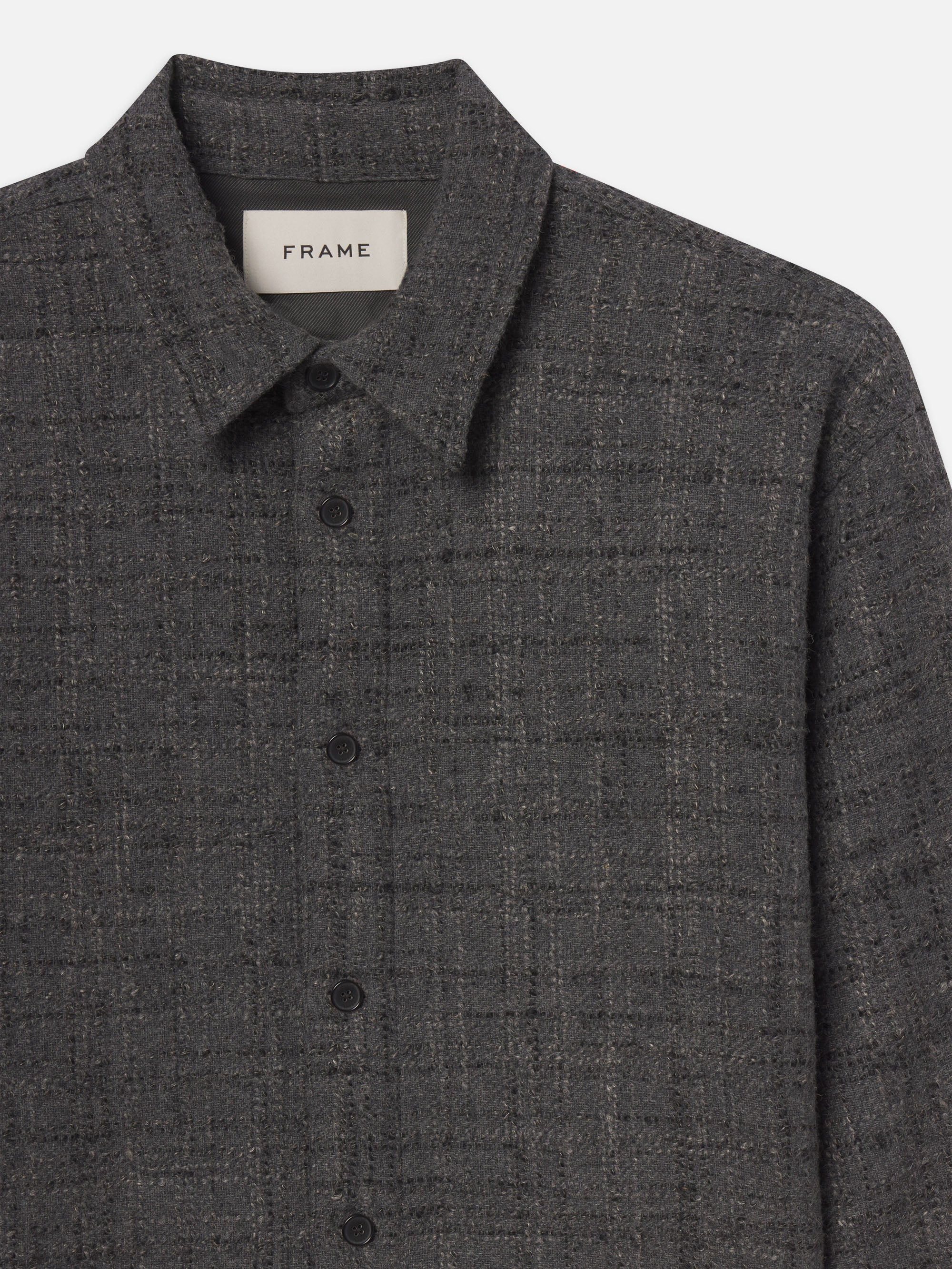 Tweed Overshirt in Grey Melange - 2