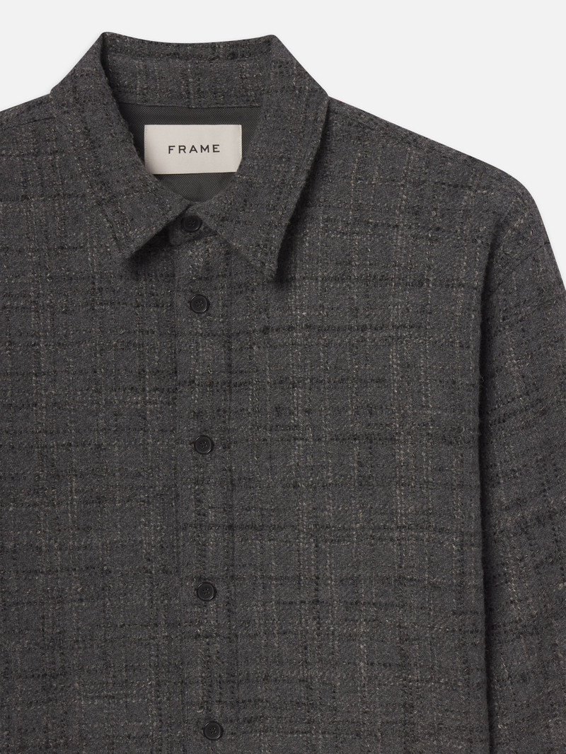 FRAME Tweed Overshirt in Grey Melange outlook