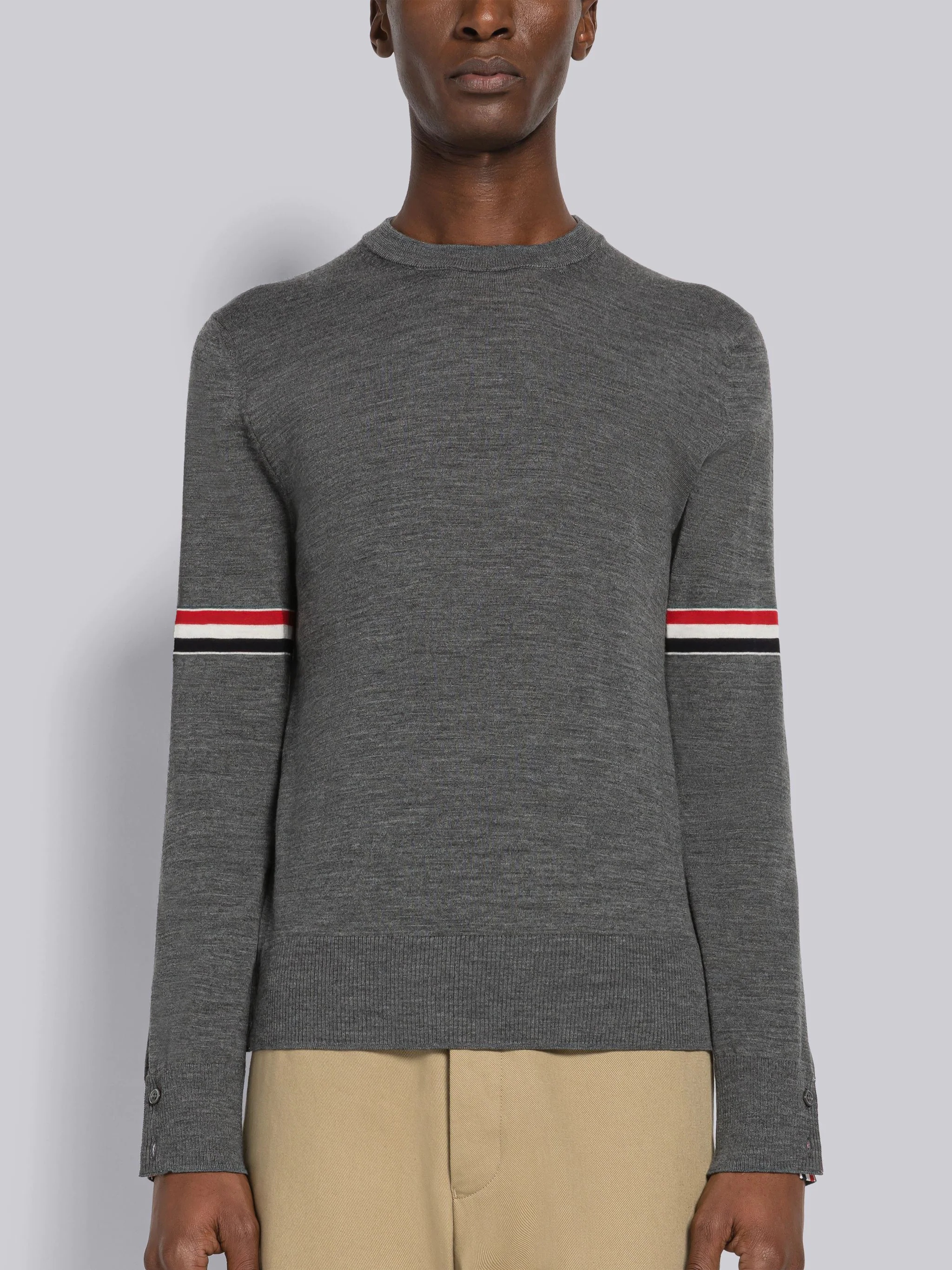 Fine Merino Stripe Crew Neck Pullover - 1