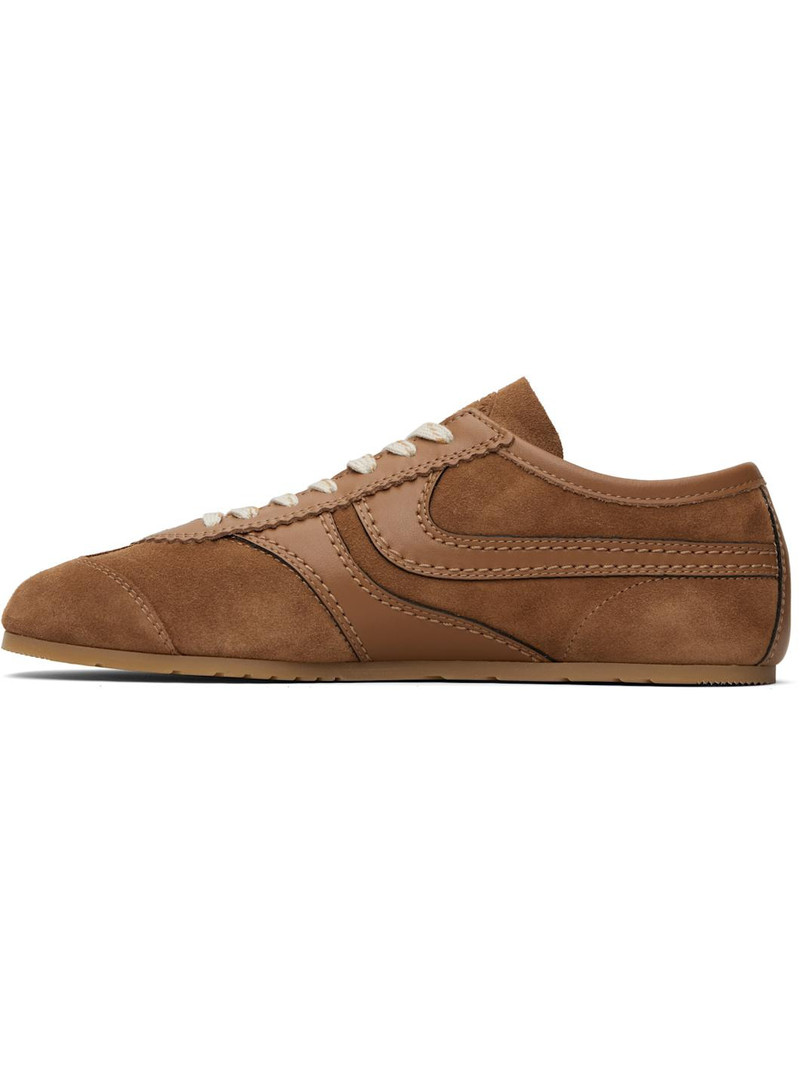Dries Van Noten Tan Suede Sneakers outlook