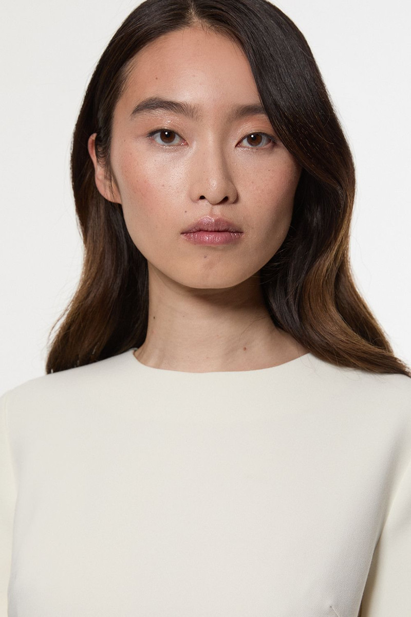 KAREN MILLEN Compact Stretch Essential Waist Tab Detail Tailored Mini Dress outlook