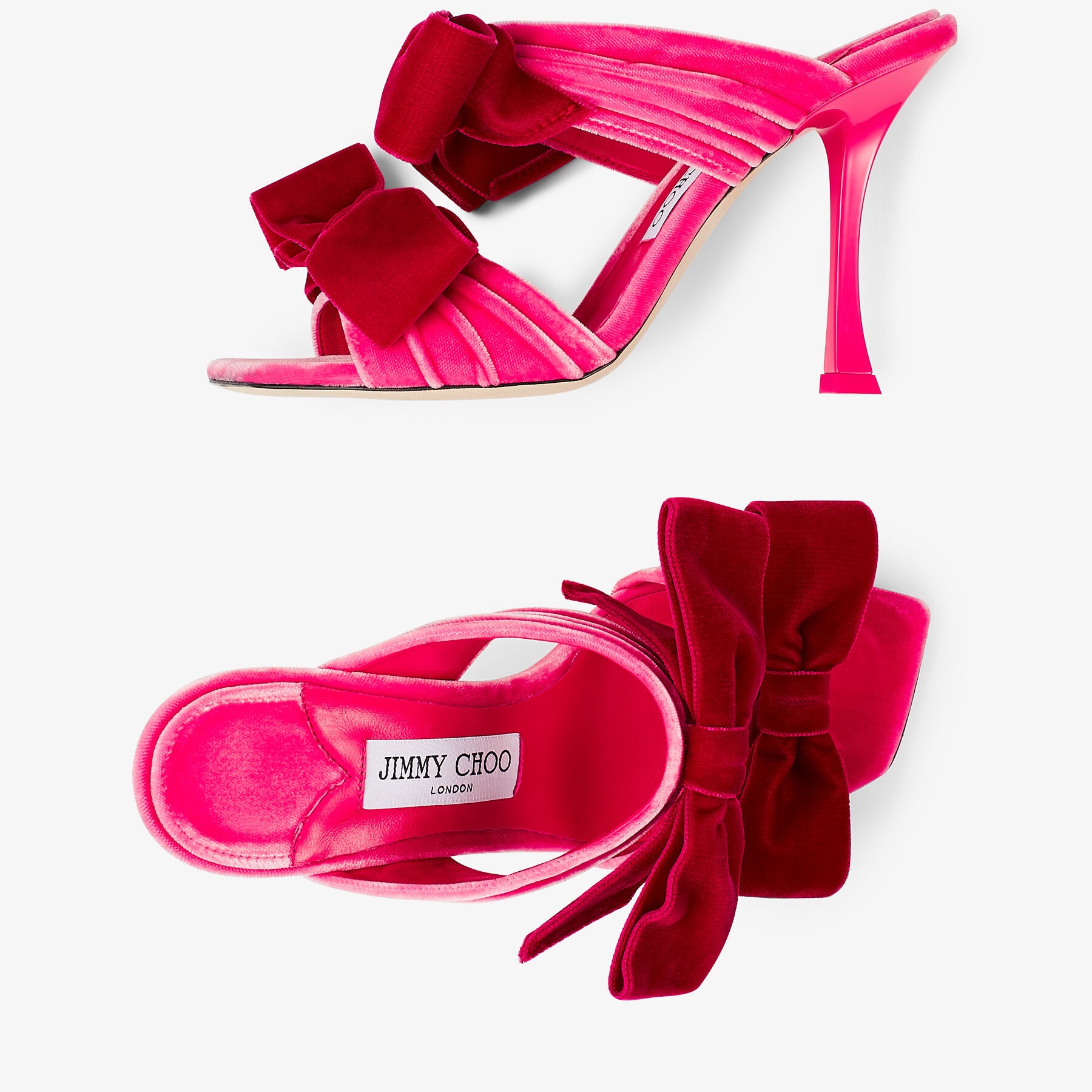 Flaca Sandal 100
Candy Pink Velvet Sandal with Bow - 5