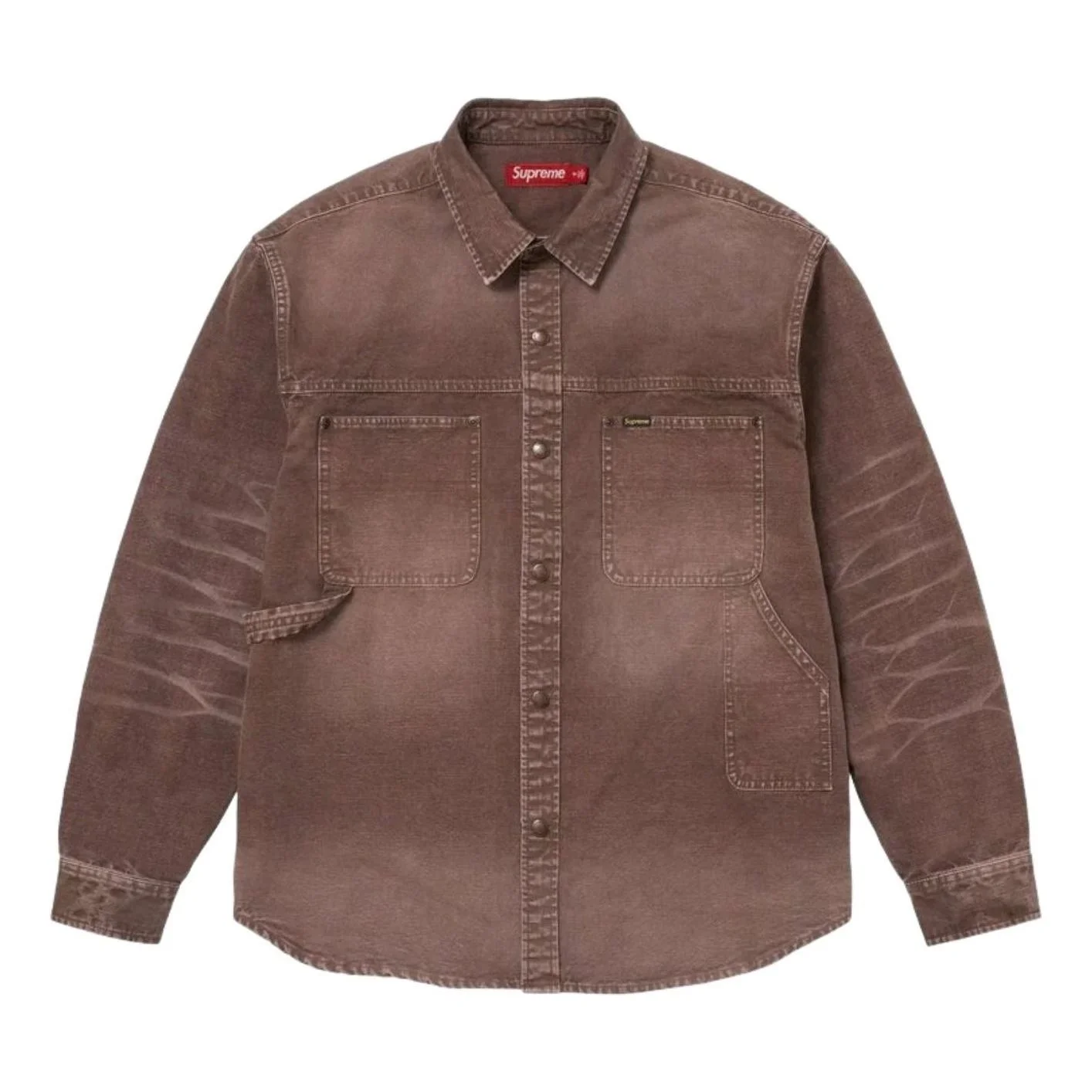 Supreme SS26 Worn Snap Painter Shirt 'Brown' SUP-SS26-125-BRN - 1