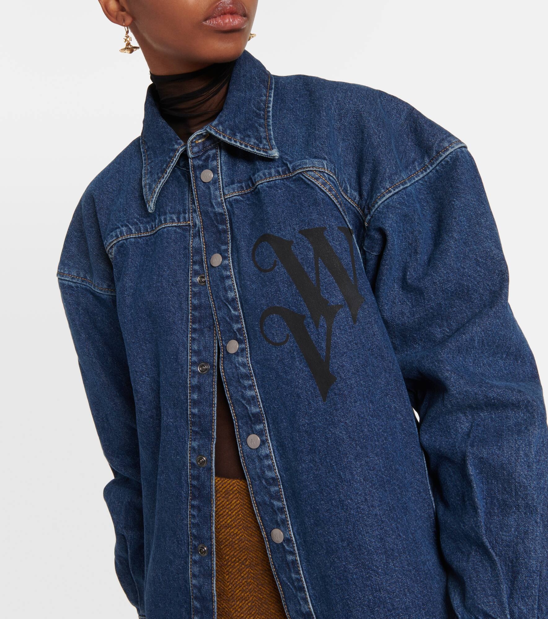 Logo denim shirt - 4