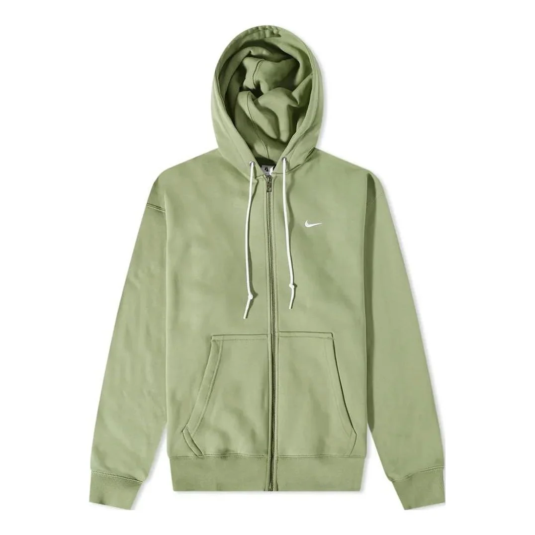 Nike Solo Swoosh Fleece Full Zip Jackets 'Oil Green' DR0403-386 - 1