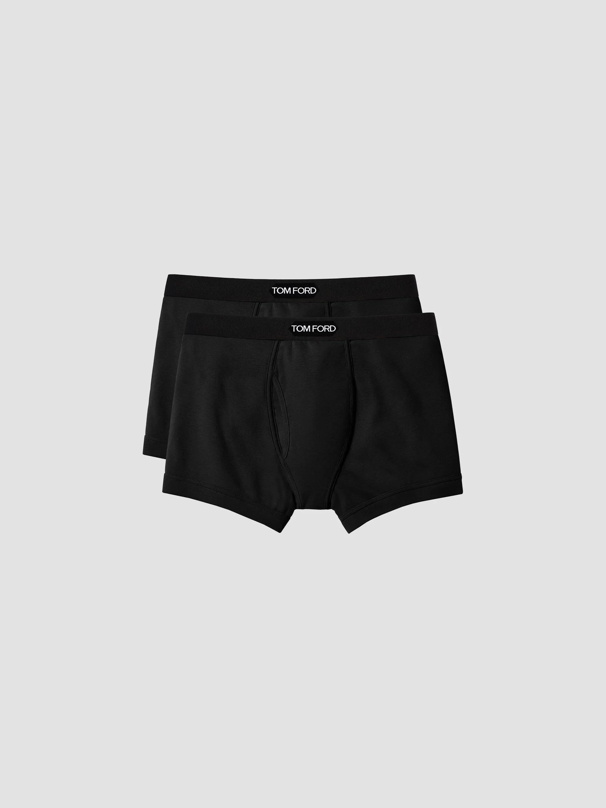Men's 2-Pack Stretch-Cotton Logo Boxer Briefs - Black - 1