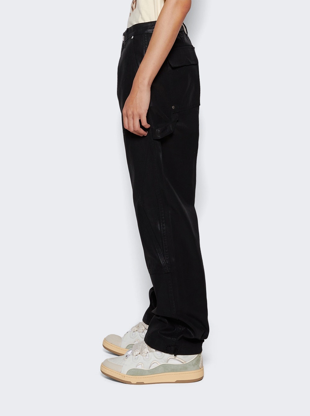 Oil Stain Reza Double Knee Jeans Black - 4