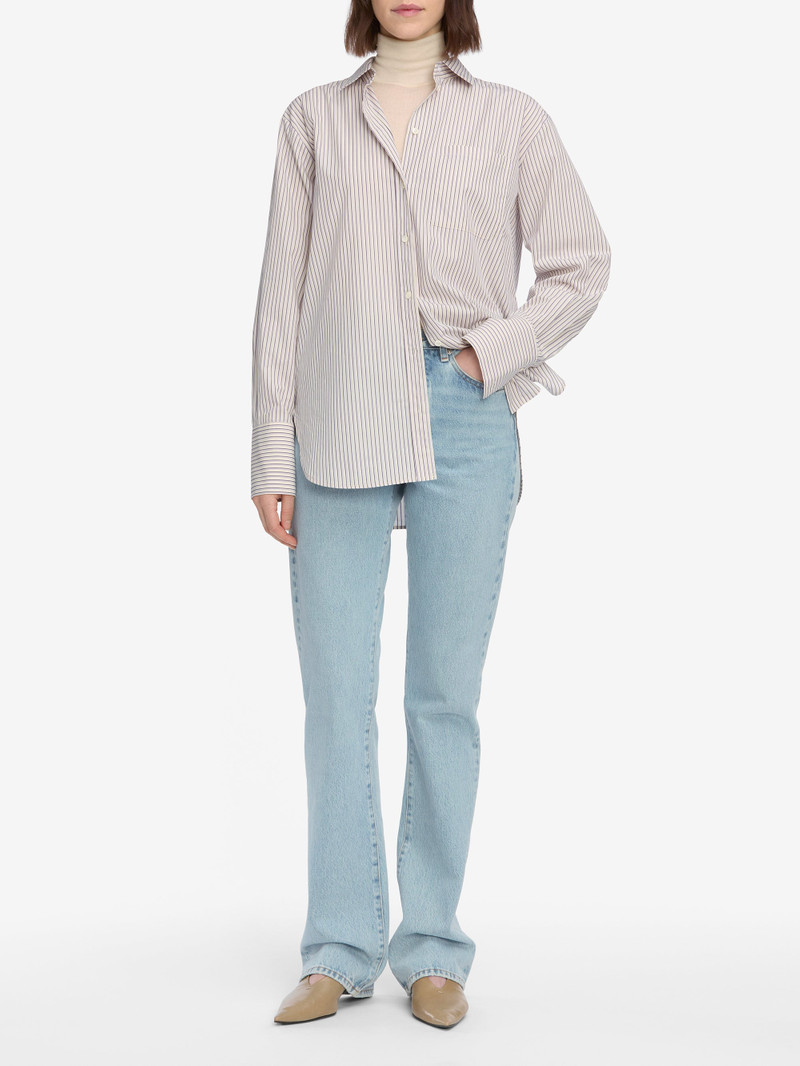 FRAME The Striped Boy Shirt in Aubergine Multi outlook