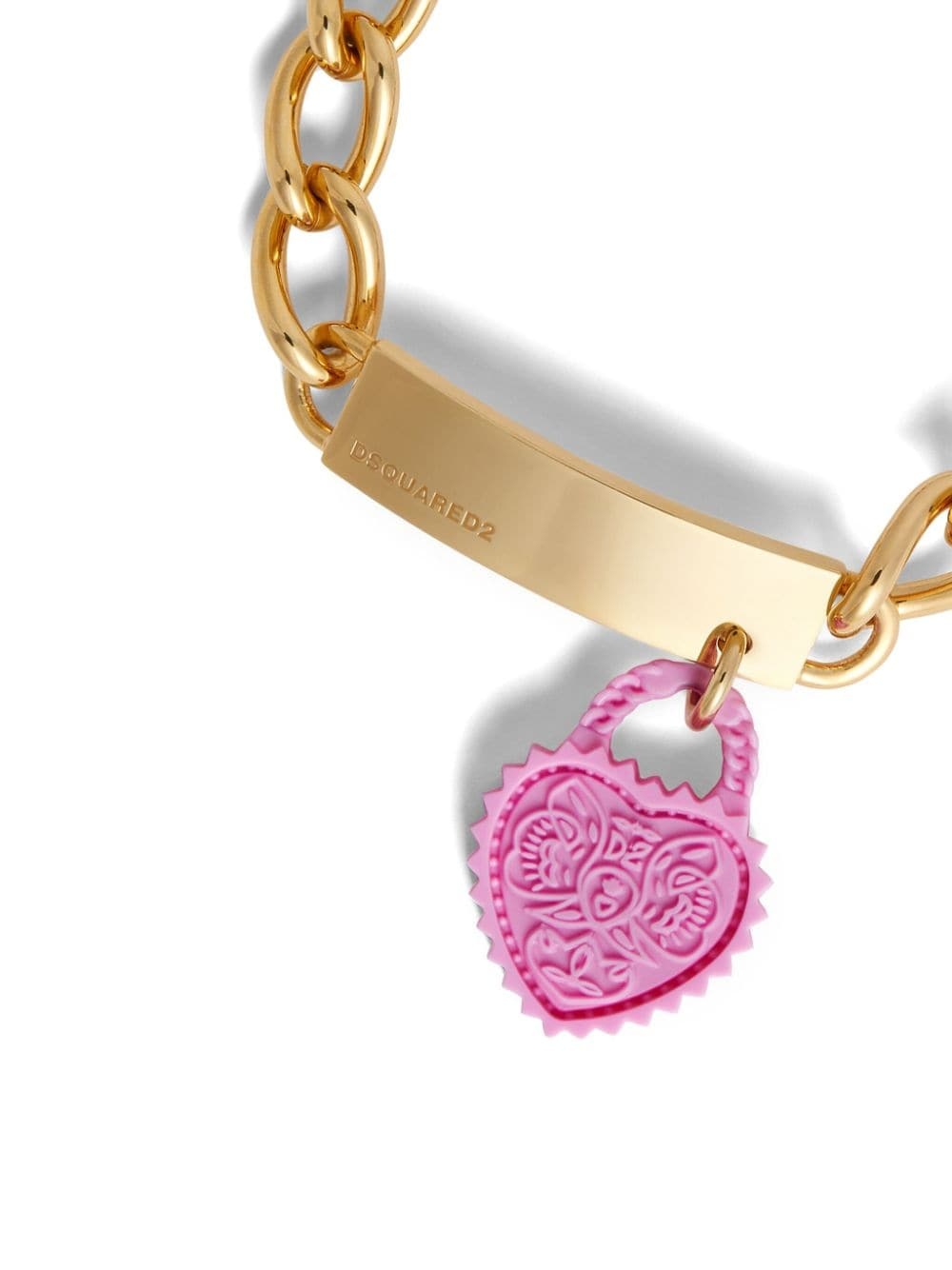 heart-pendant chain-link bracelet - 3