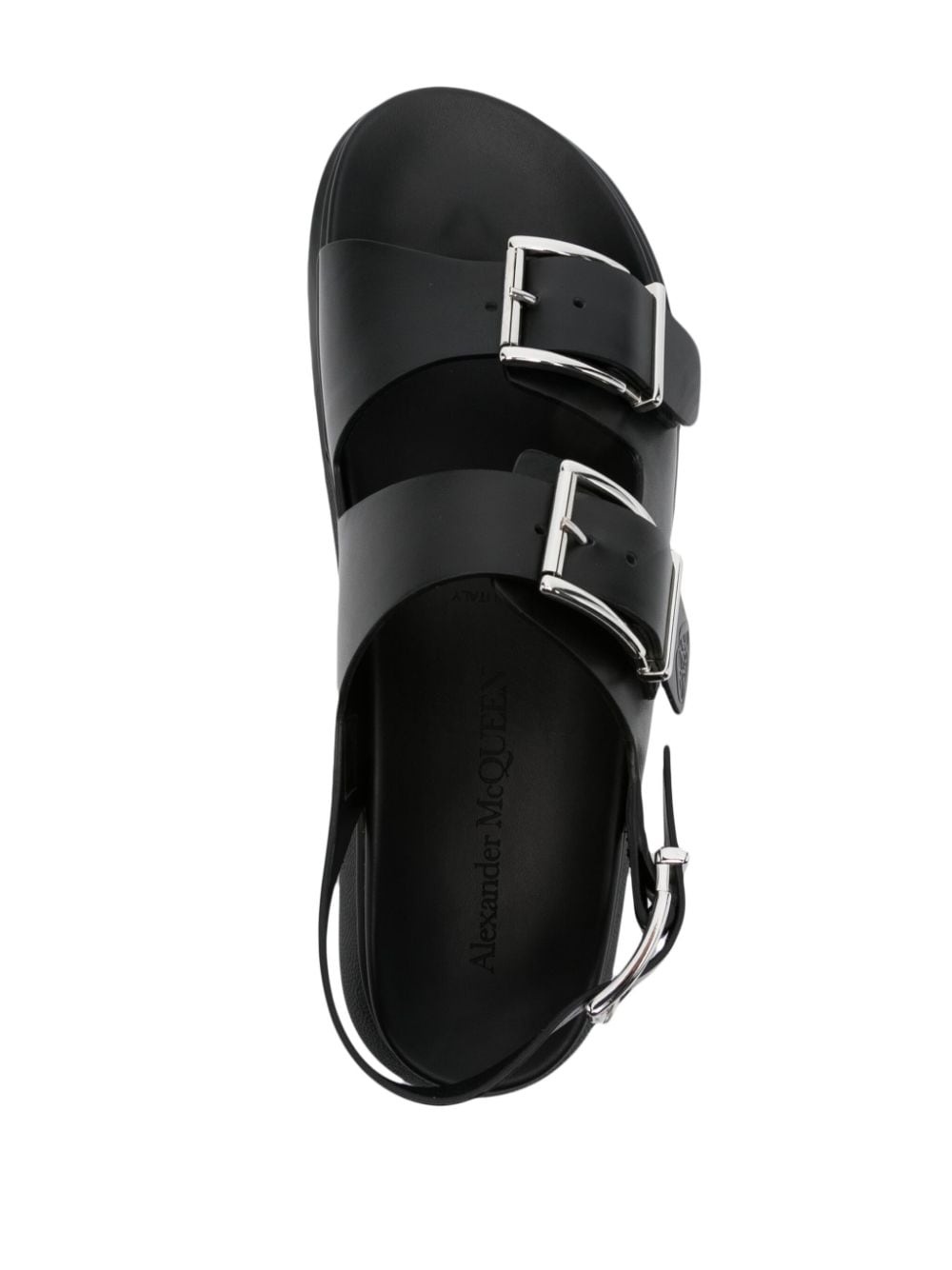logo-debossed leather sandals - 4