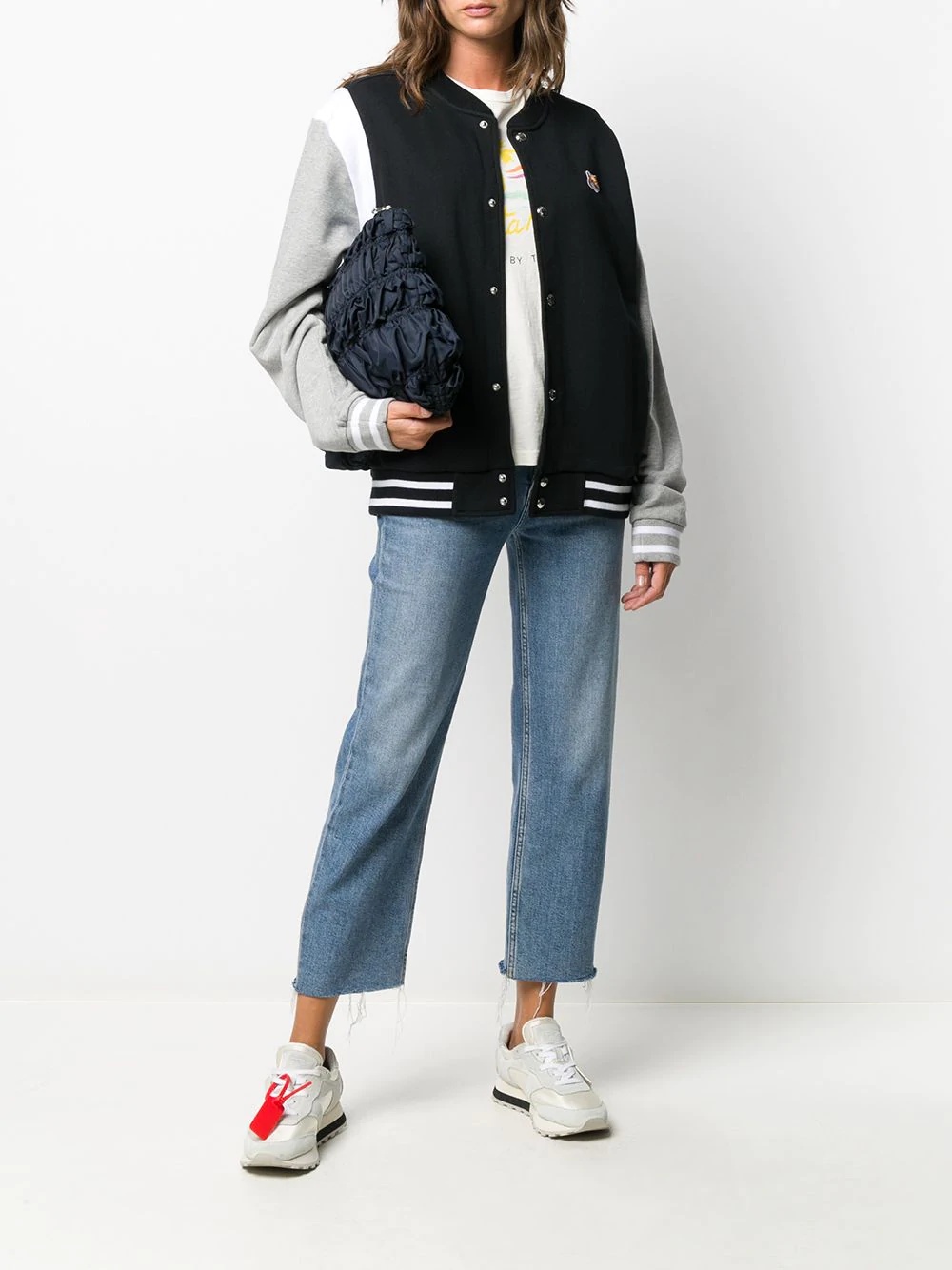 embroidered logo bomber jacket  - 3