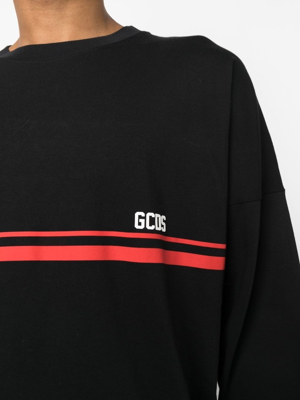 logo-print striped swatshirt - 5