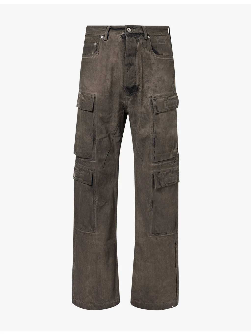 Double Cargo Patch-Pocket Denim Jeans - 1