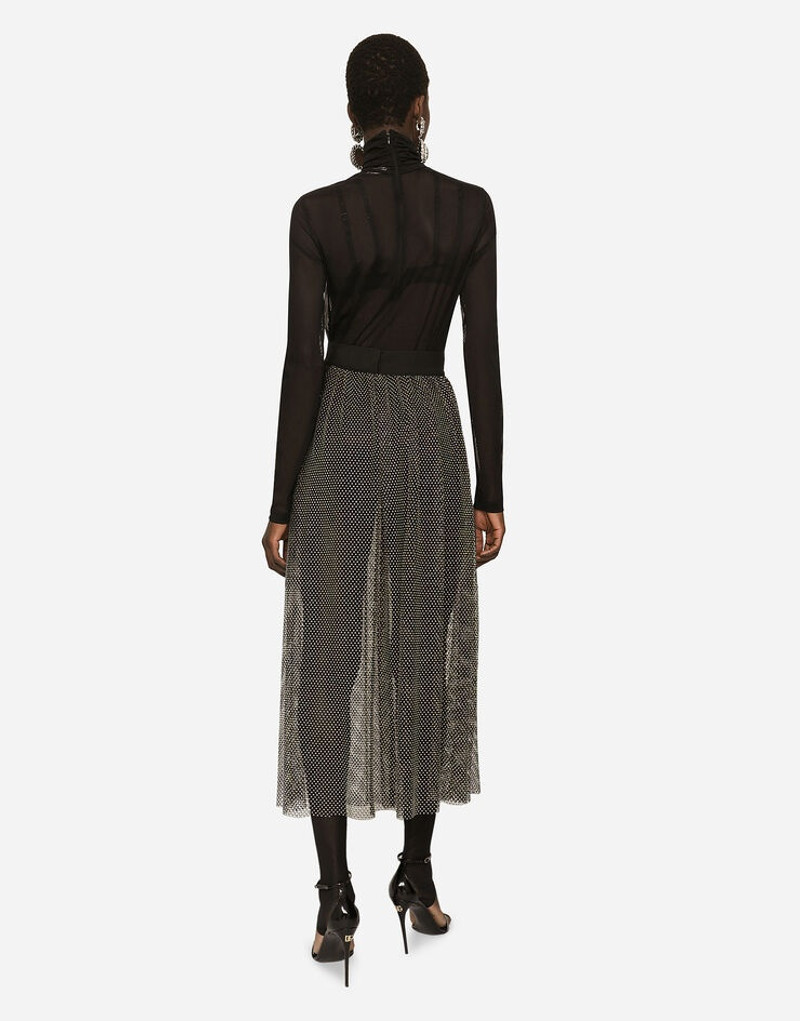 Mesh skirt with rhinestone appliqués 3