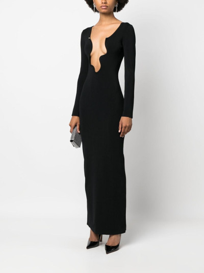 CHRISTOPHER ESBER plunging wave-neck knitted gown outlook