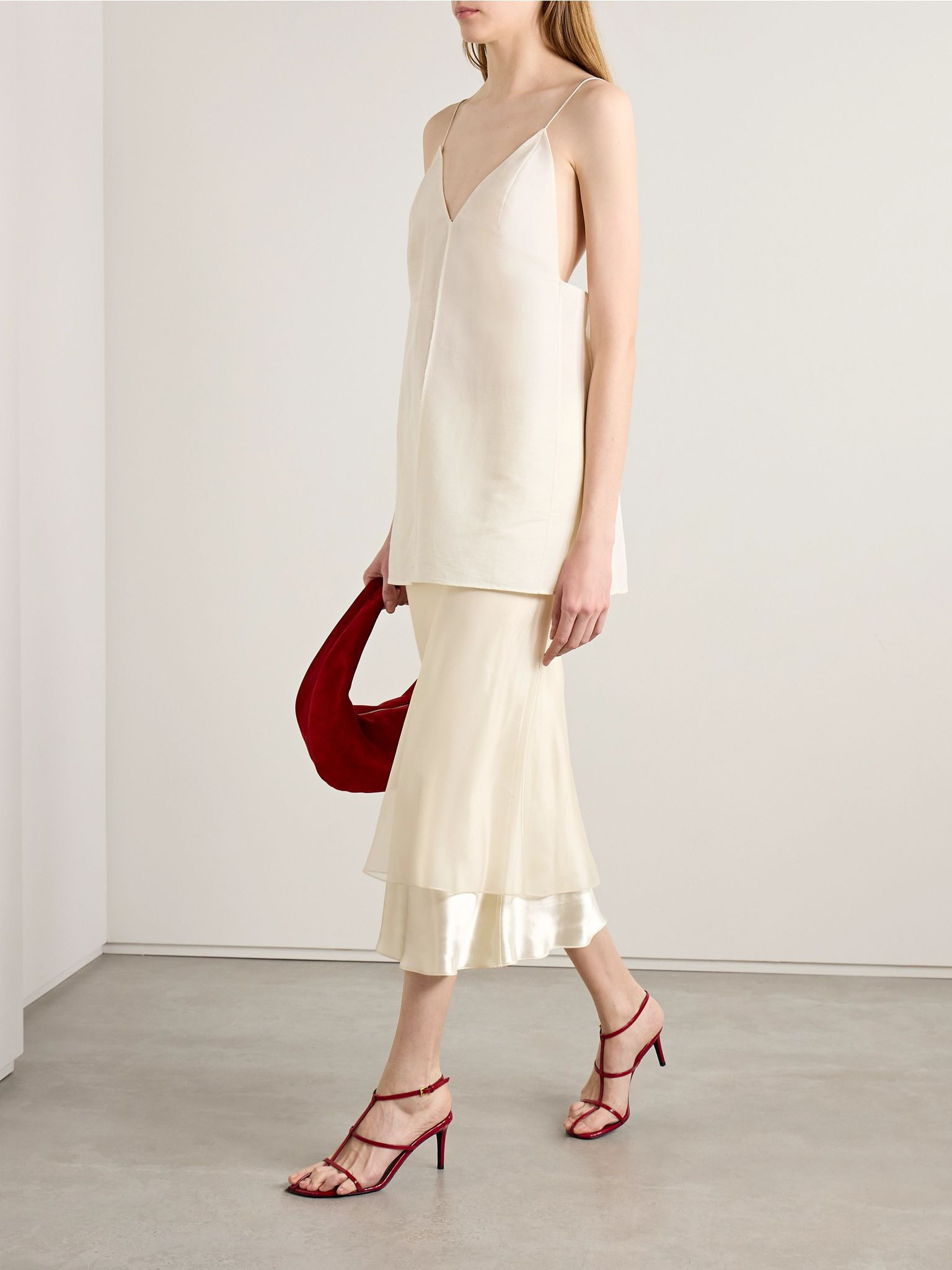Talsie silk and cotton-blend organza tank Ivory - 2