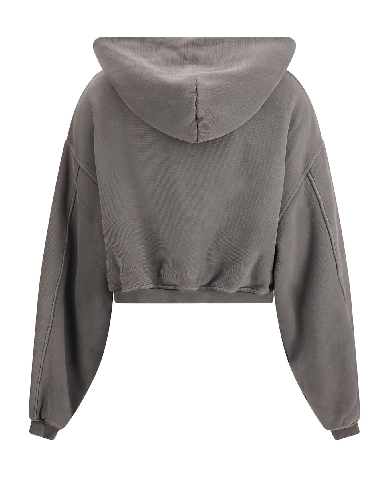 Oversized Cropped Zip-up Hoodie - 2