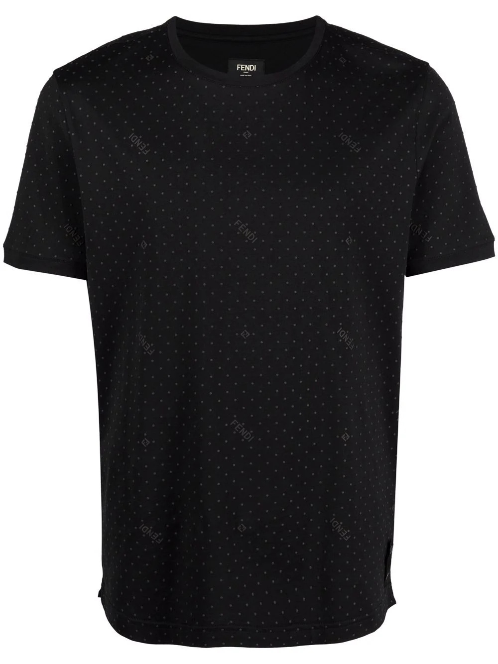 logo-embroidered polka-dot T-shirt - 1