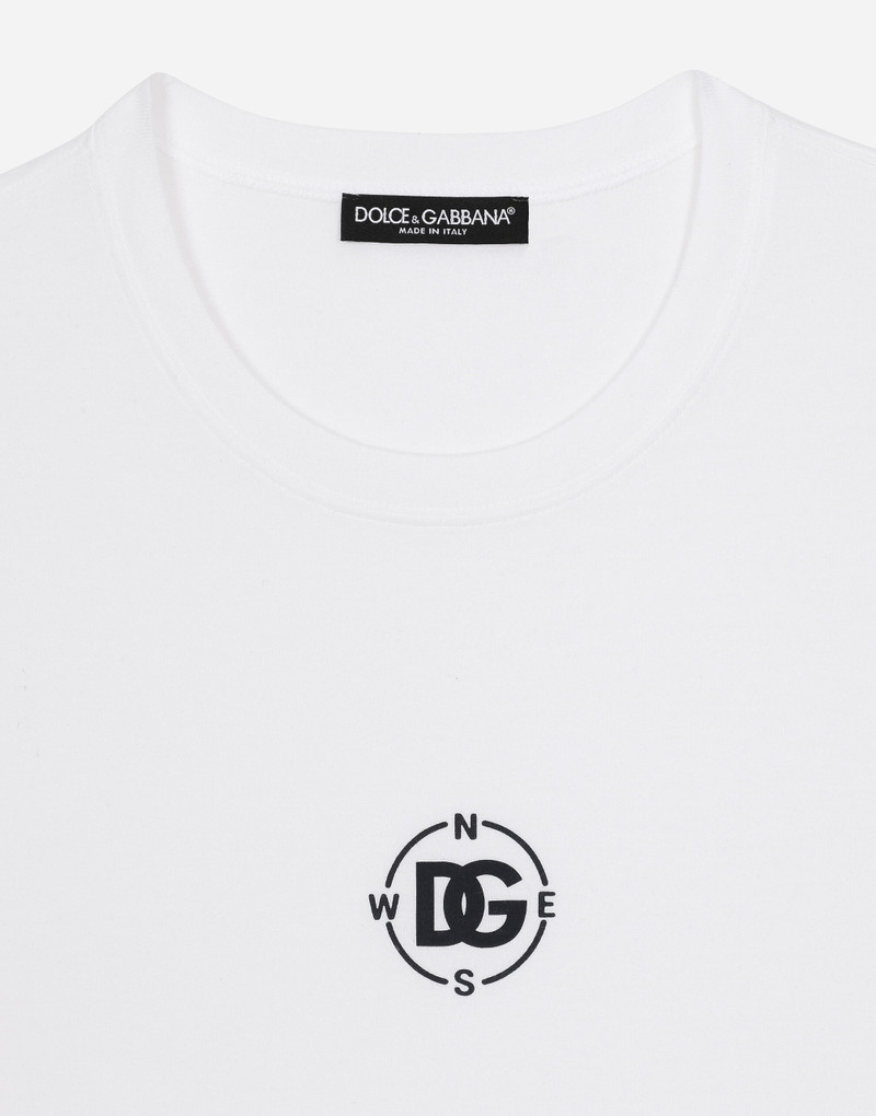 Short-sleeved cotton T-shirt with Marina print 4