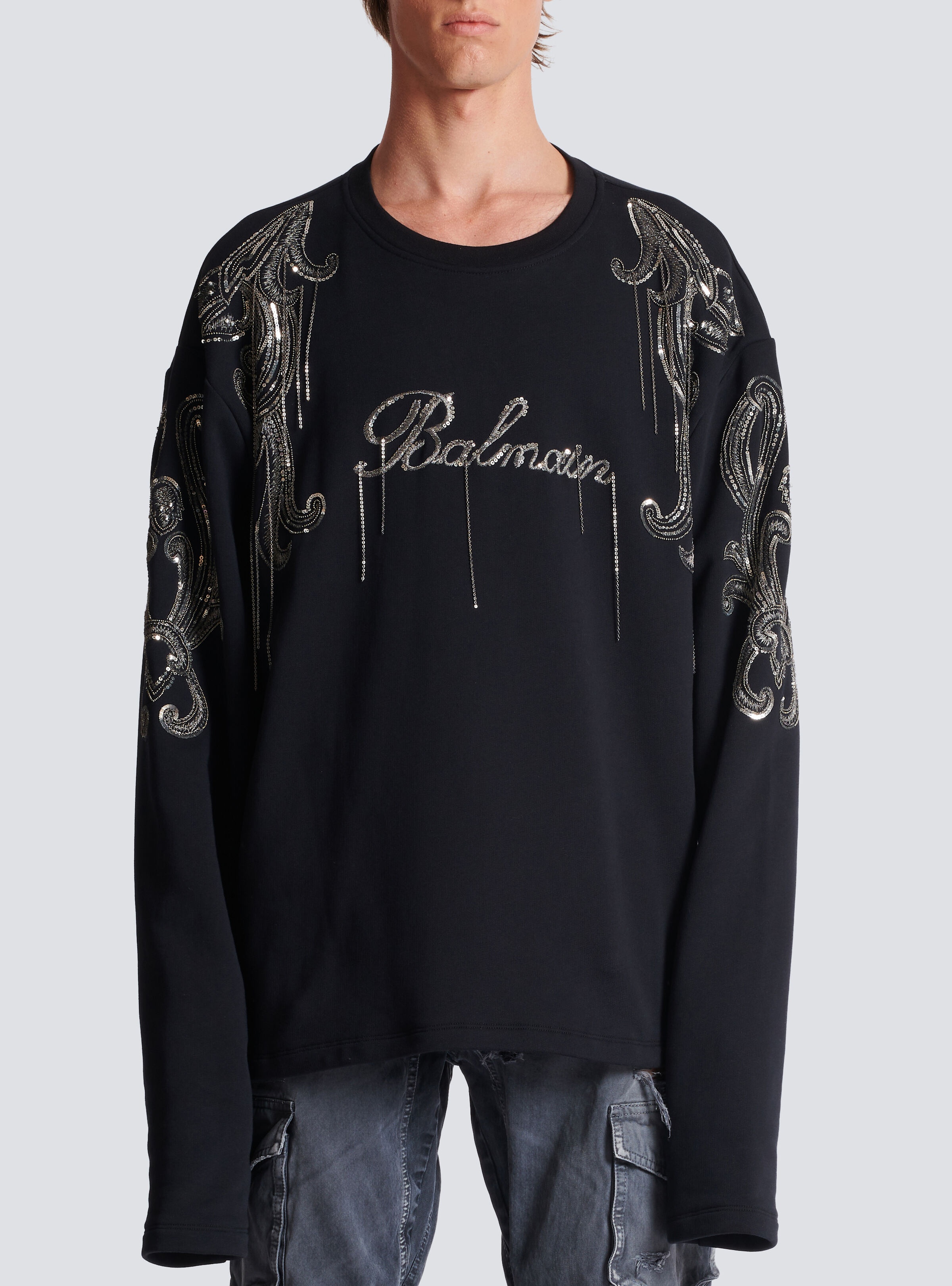 Balmain Signature chain embroidered sweater - 5