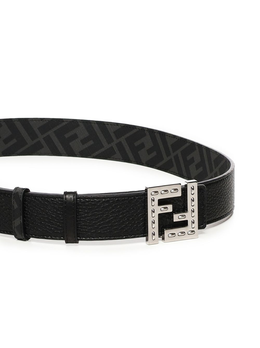 logo-buckle reversible belt - 2