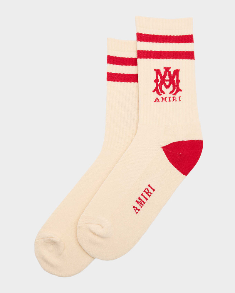 Men's MA Double-Stripe Ribbed Crew Socks 1