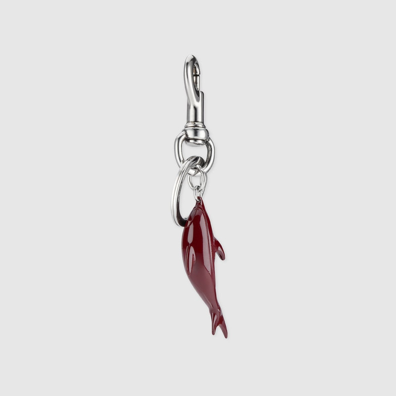 GUCCI Engraved dolphin keychain charm outlook