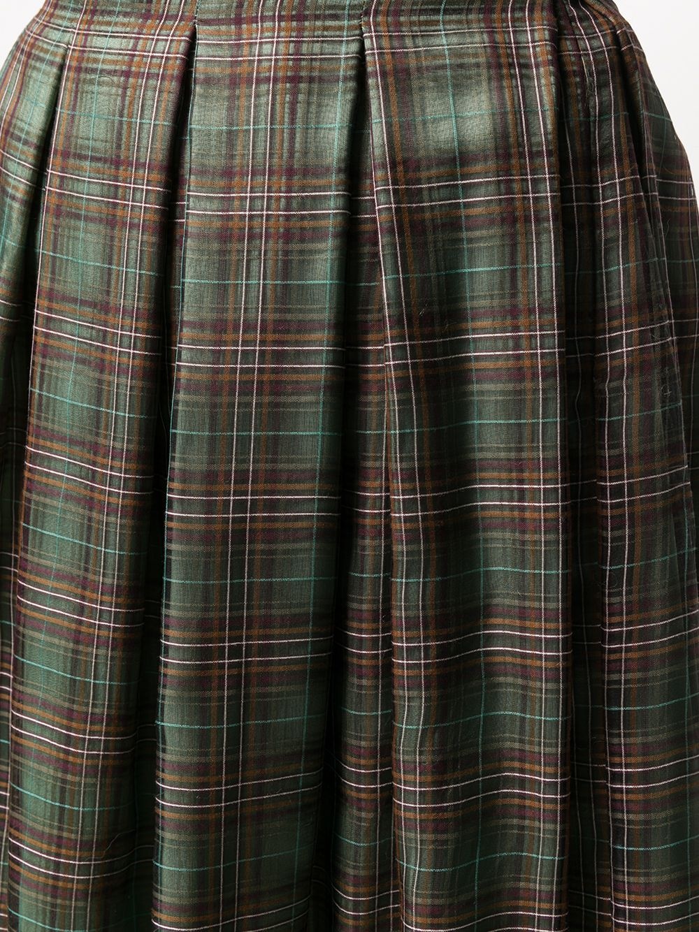 check-pattern pleated skirt - 5