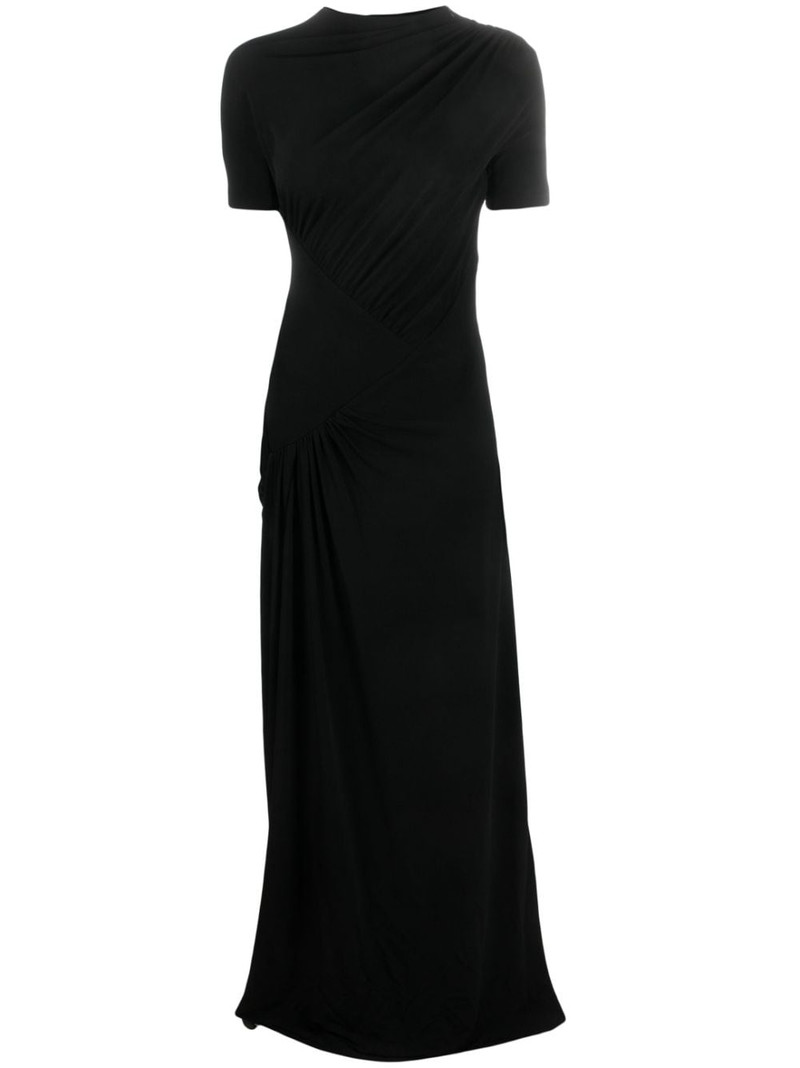 gathered short-sleeve maxi dress 1