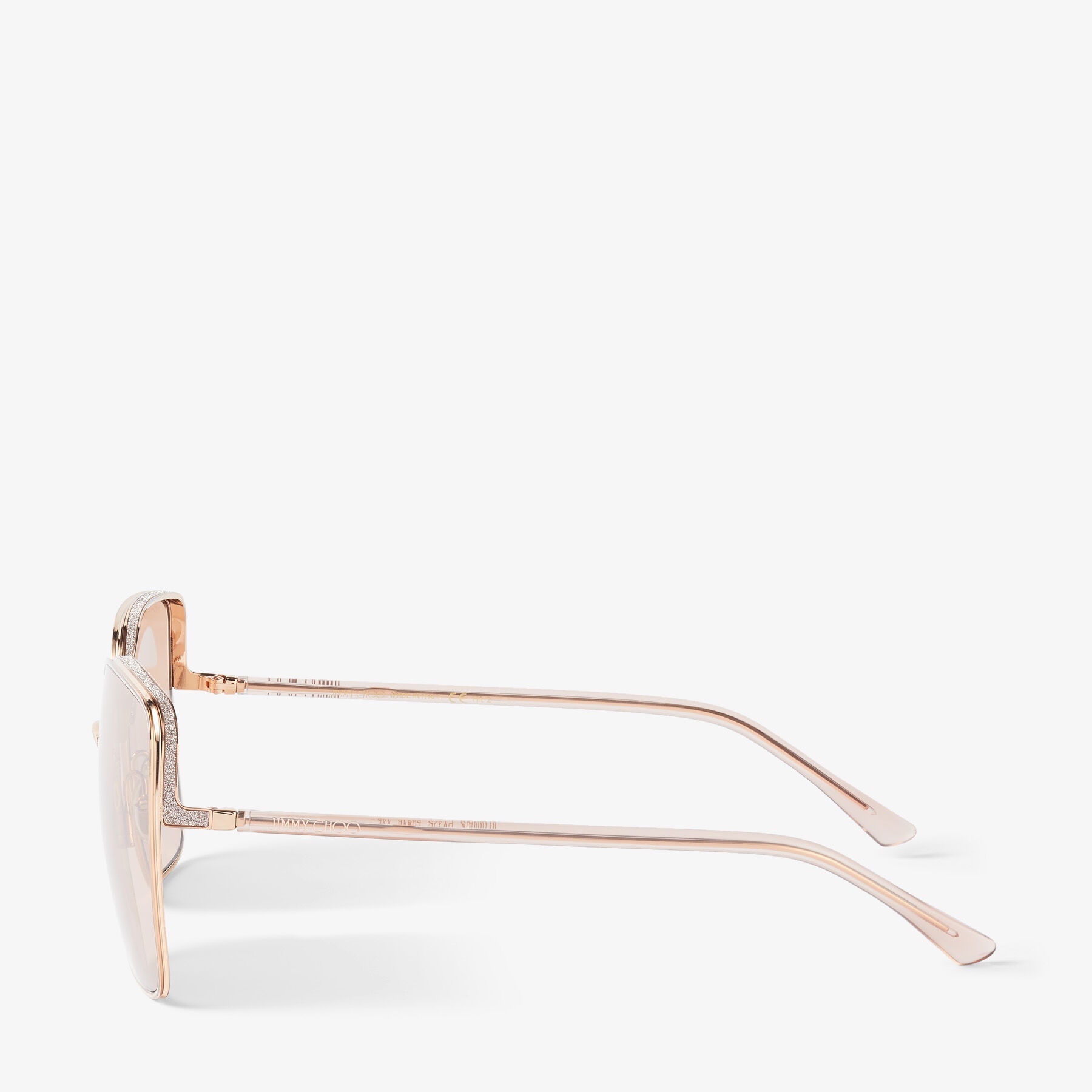 Aliana
Copper Gold Nude Square-Frame Sunglasses with Glitter - 2