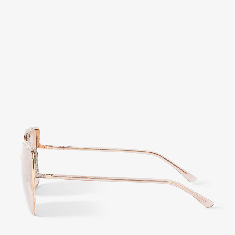 Aliana
Copper Gold Nude Square-Frame Sunglasses with Glitter 2