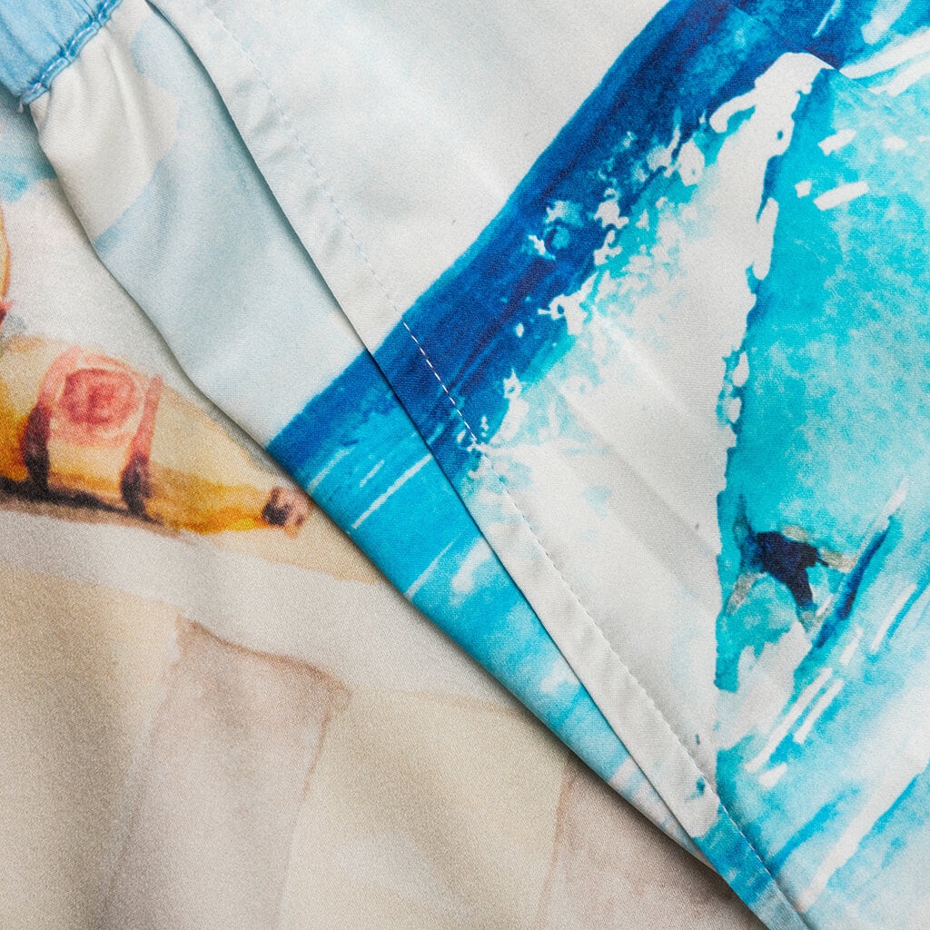 BUTTERFLY BEACH SILK SHORTS - BLUE MULTI - 4