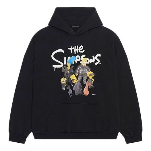 Balenciaga x THE SIMPSONS Cotton Hoodie Wide Fit 'Black' 674986TLVG81000 - 1