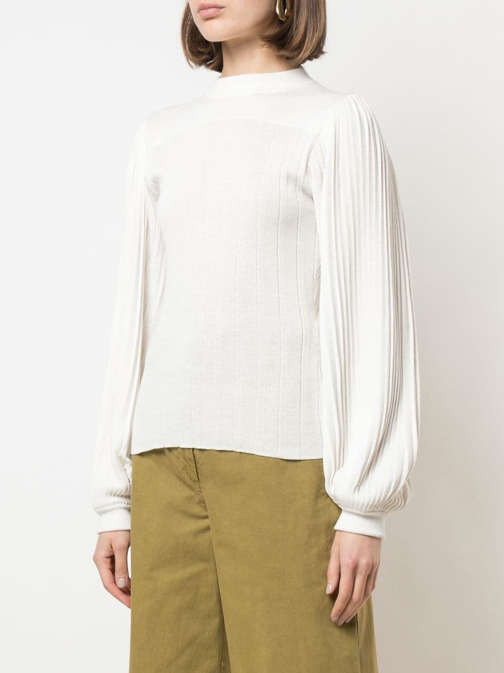 knife pleated knit top - 3