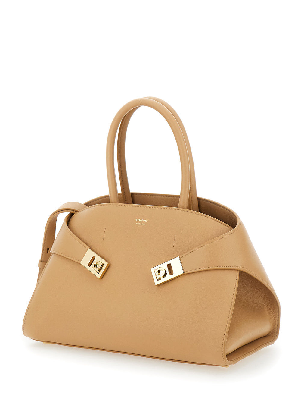 Ferragamo Women 'Hug Small' Beige Handbag With Logo And Gancini Buckle In Leather Woman - 2
