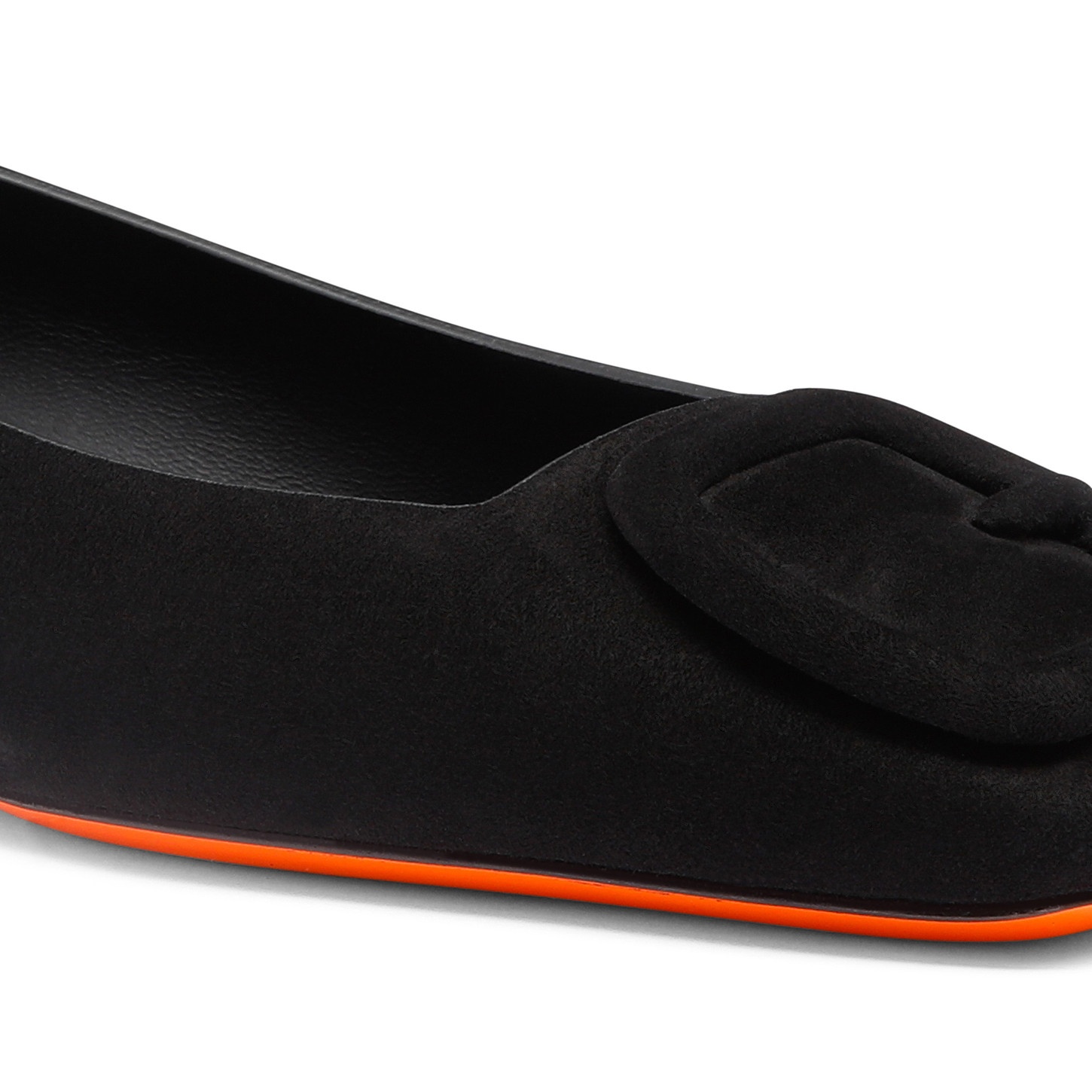 Women's black suede ballet flat - 5