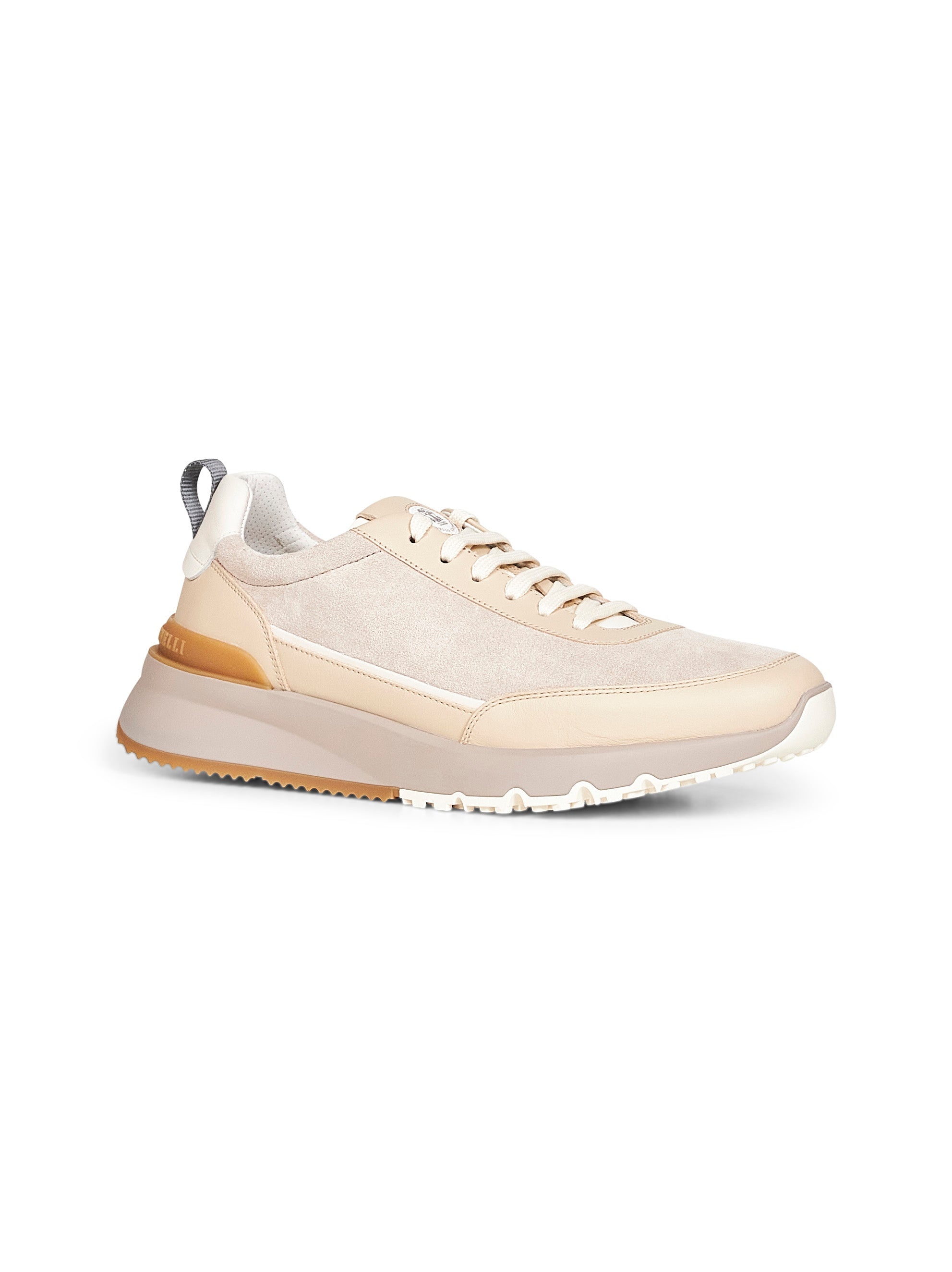 Beige washed suede Runners - 2