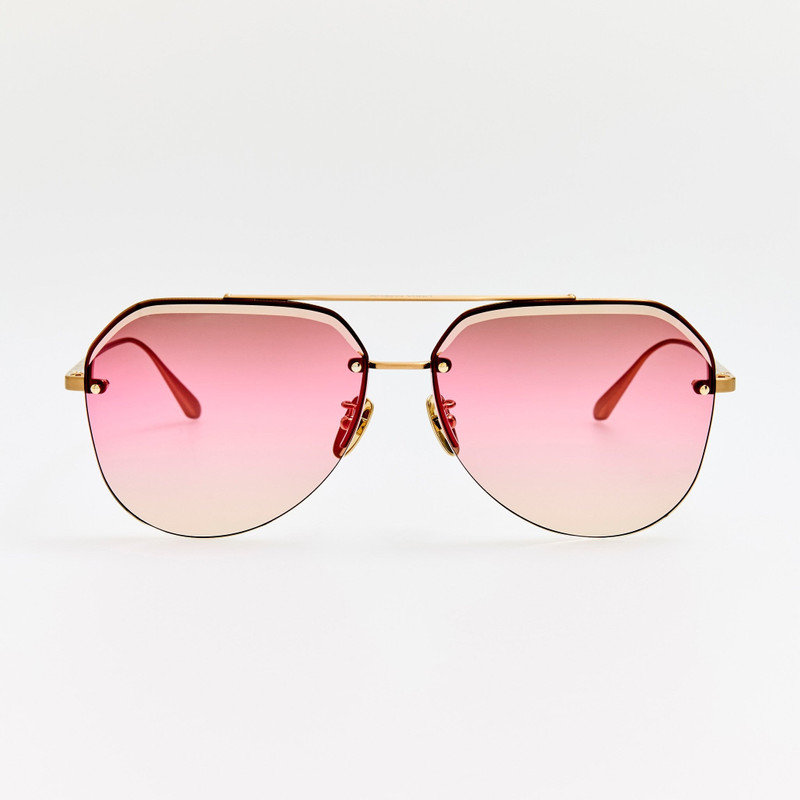 Quynh Sunglasses in Matt Champagne and Pink 1