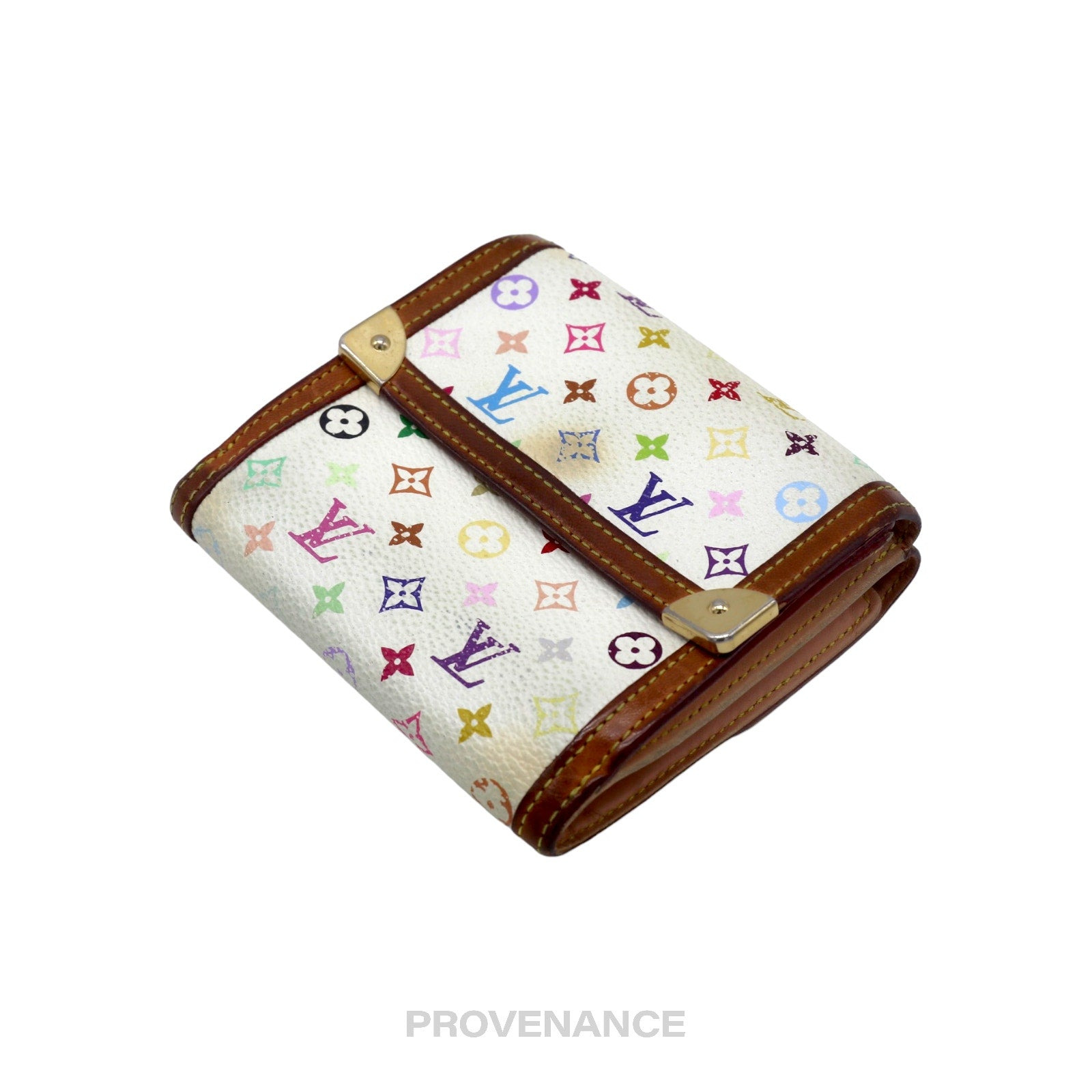 Louis Vuitton Elise Trifold Wallet - Monogram Multicolore White - 3