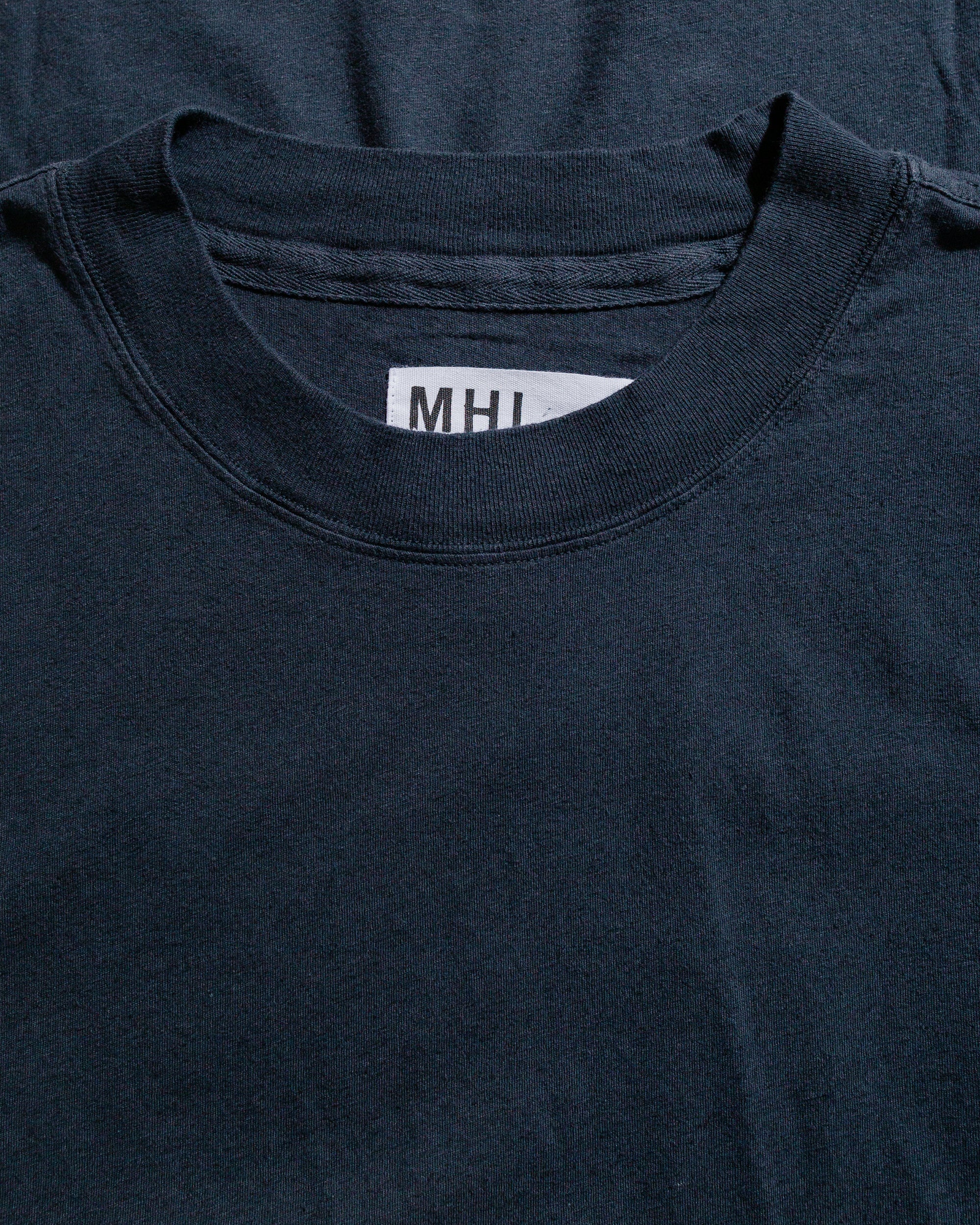 MHL Simple T-Shirt Organic Cotton Linen Jersey Navy - 4