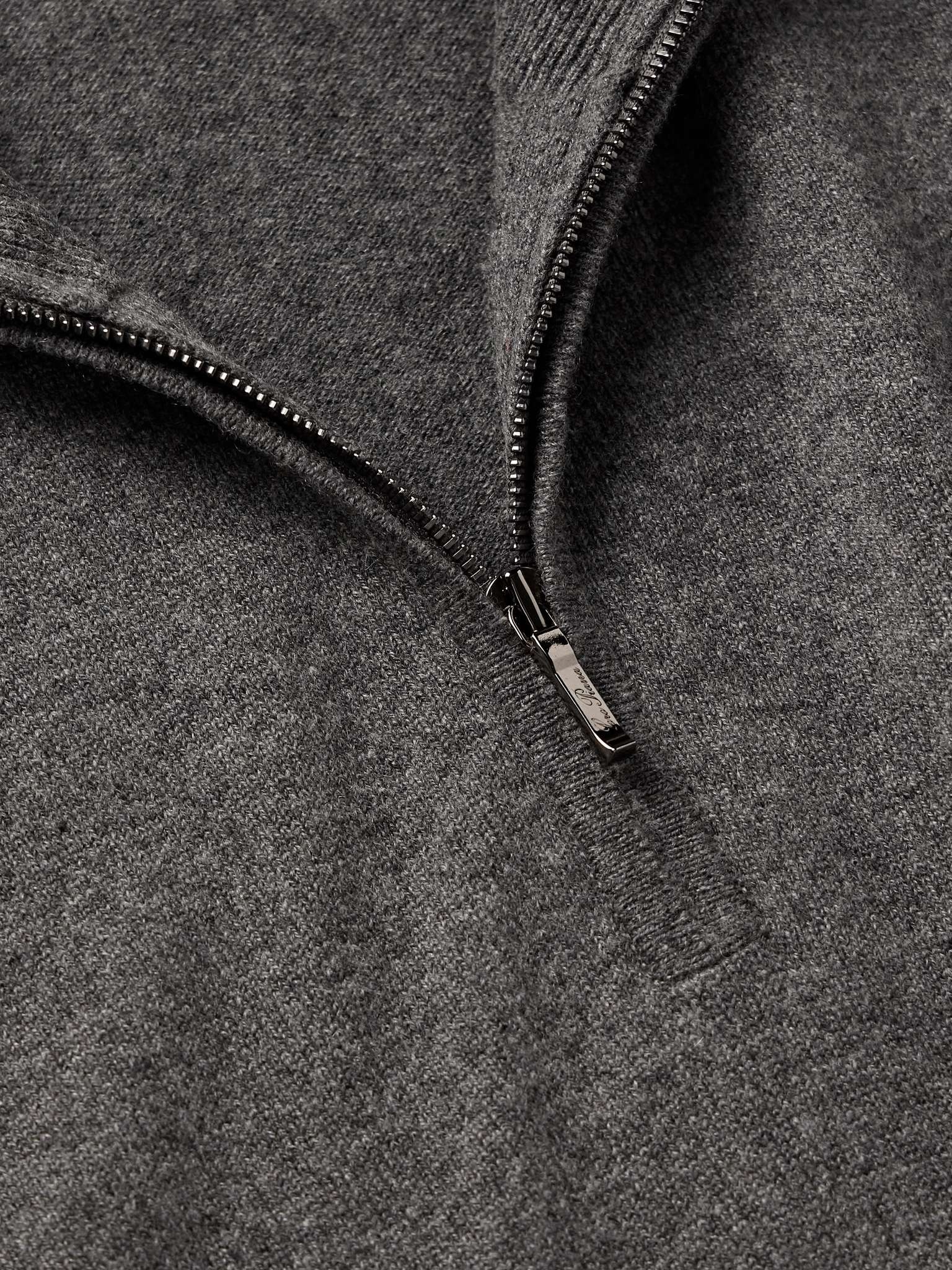 Slim-Fit Baby Cashmere Half-Zip Sweater - 5