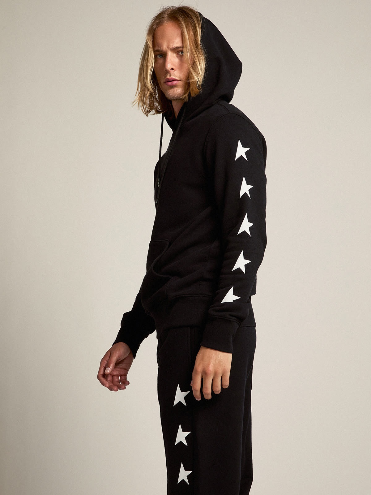 Black Alighiero Star Collection sweatshirt with contrasting white stars - 3