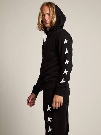 Golden Goose Black Alighiero Star Collection sweatshirt with contrasting white stars outlook
