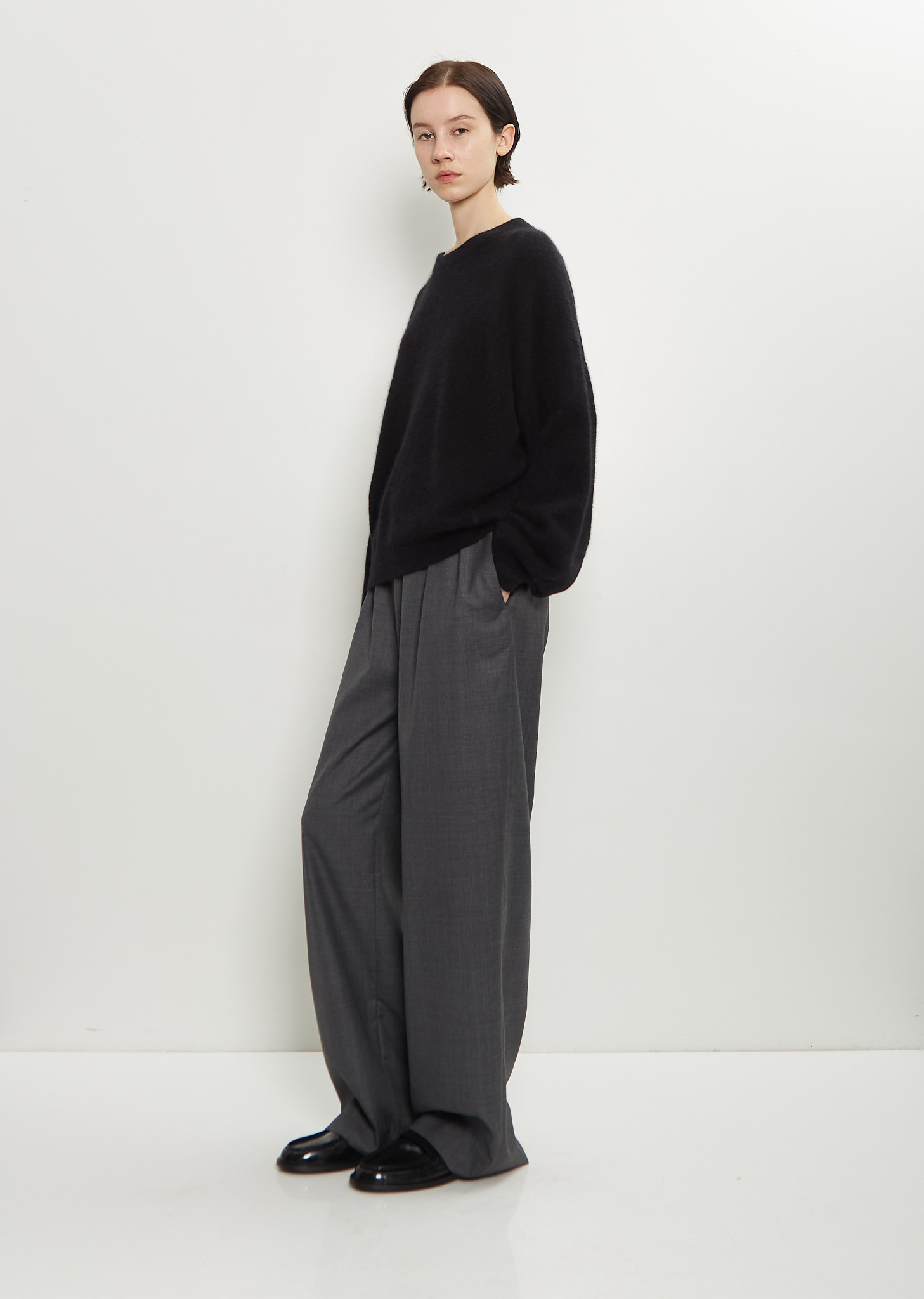 Tristan Mercerized Wool Yak Sweater — Black - 4